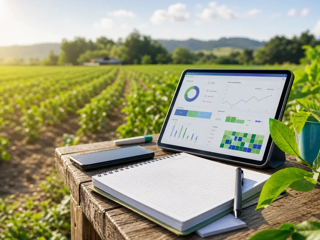 Farm field data capture with notebook and mobile device